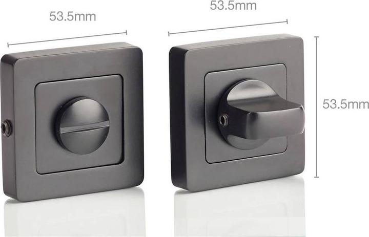 Produktbild Yale Schwarzer Türgriff - Verona - Badezimmer-Türgriff mit Knaufrosette, 8x8 mm (Türgriff)