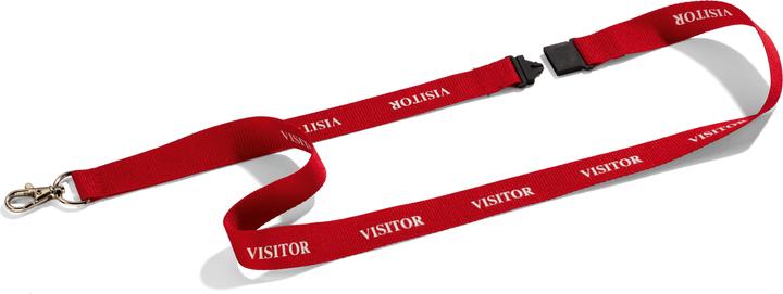 Immagine prodotto Durable Nastro di tessuto VISITOR, con moschettone, conf. da 20 pz., rosso.