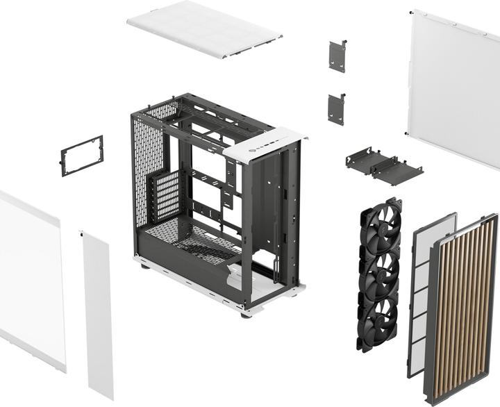Actual product image Fractal Midi North XL RC Chalk White TG clear (ATX, Mini-ITX, mATX)