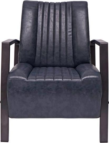 Immagine prodotto Swisshandel24 Poltrona, poltrona lounge imbottita reclinabile, design industriale in metallo - grigio vintage