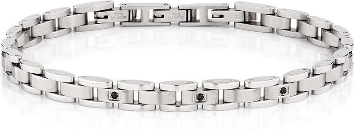 Amen Steel and Black Diamond Armband (21 cm, Edelstahl)