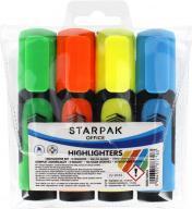 Starpak Textmarker 4 Farben Mix1 Beutel (Blau, Orange, Gelb, Grün)