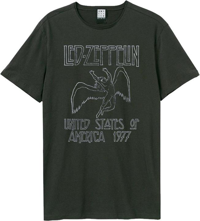 Actual product image Amplified Unisex Adult USA Tour 1977 Led Zeppelin T-Shirt (L)