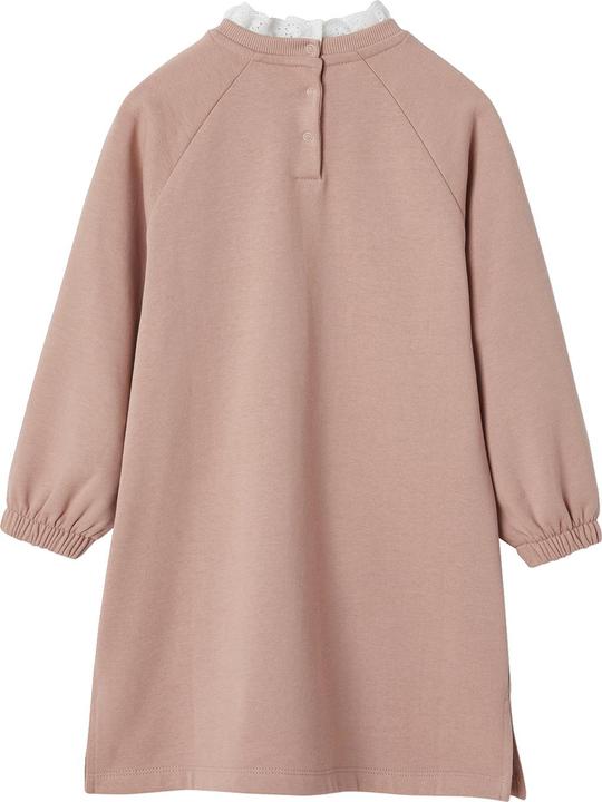 Actual product image Vertbaudet Girls' sweat dress with eyelet embroidery on the collar (86)