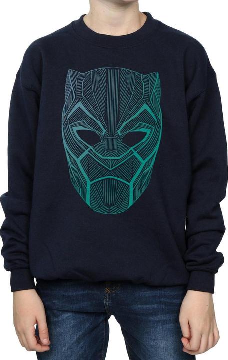 Actual product image Boys Black Panther Tribal Mask Sweatshirt (140, 146)