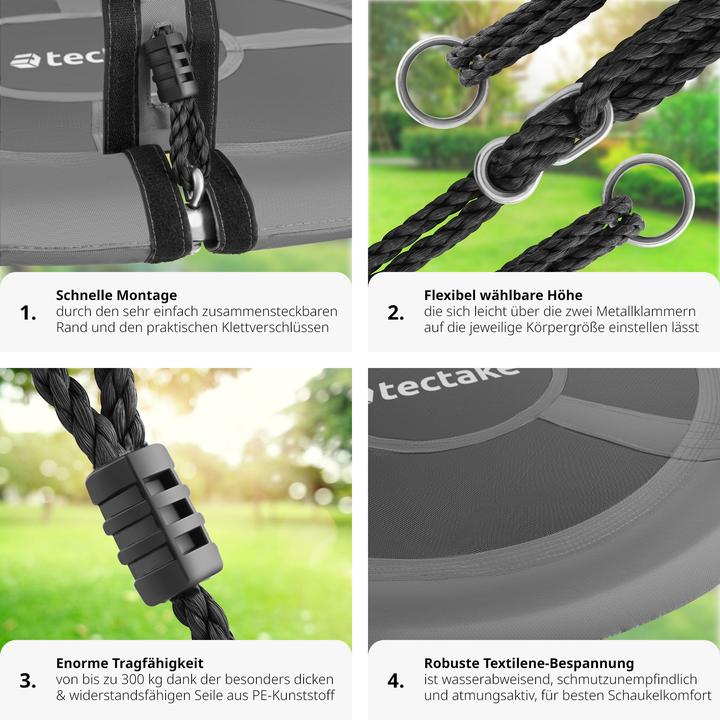 Image du produit tectake Swayer Nest Swing, hauteur réglable, 300 kg