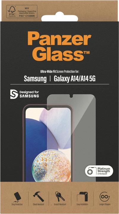 Produktbild PanzerGlass Ultra-Wide Fit (1 Stück, Samsung Galaxy A14 5G, Samsung Galaxy A14)
