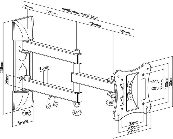 Produktbild Maclean MC-719 (Wand, 27", 15 kg)