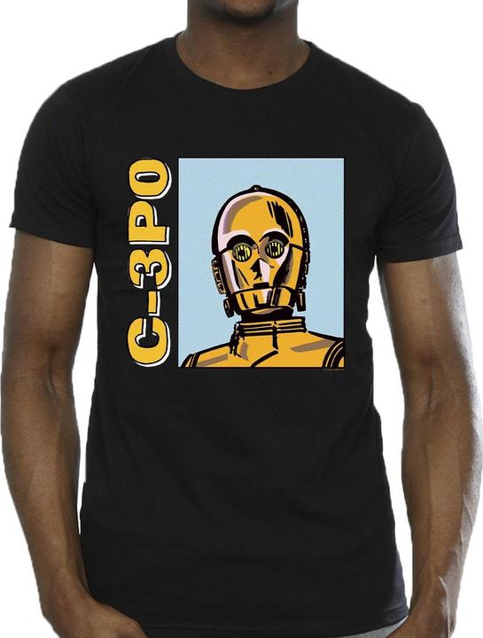 Actual product image Star Wars Mens C3PO Line Art T-Shirt (4XL)