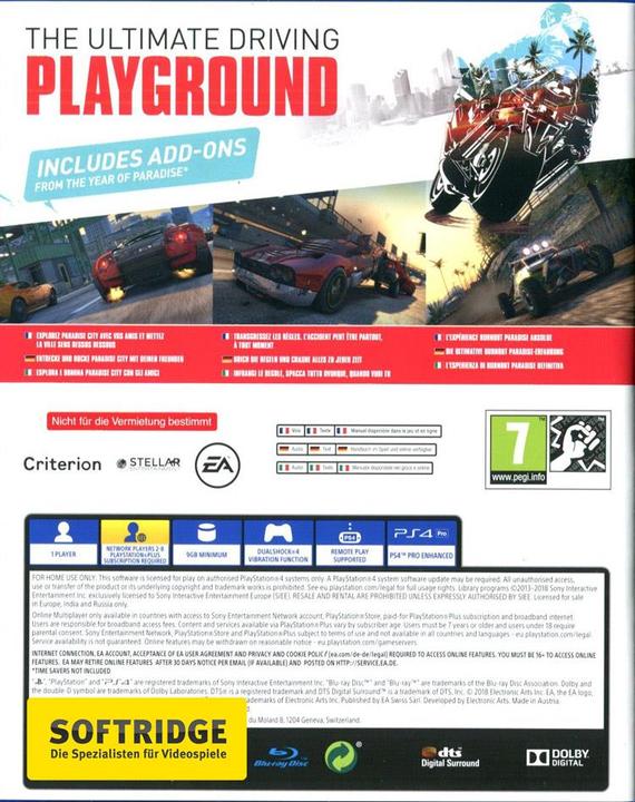 Actual product image EA Games Burnout Paradise Remastered (PS4, Multilingual)