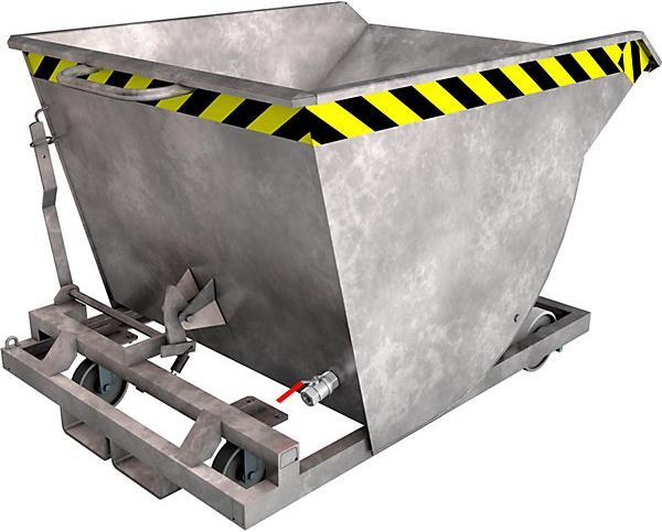 Actual product image eurokraft pro Tilting container for chips, with polyamide wheels (750 l)