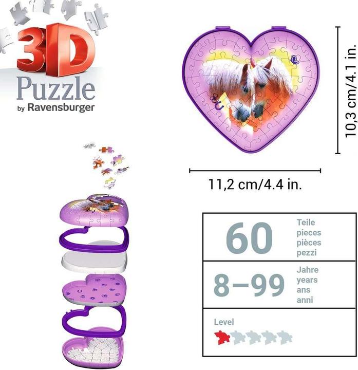 Actual product image Ravensburger Heart box horses (54 pieces)