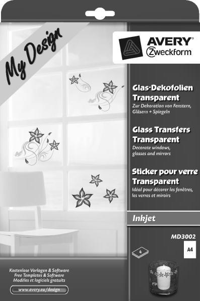 Produktbild Avery Glas-Dekofolie (210 x 297 mm)