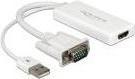 Actual product image Delock Adapter AV D-Sub (VGA) - HDMI + USB-A white (62460) (HDMI, 15.50 cm)