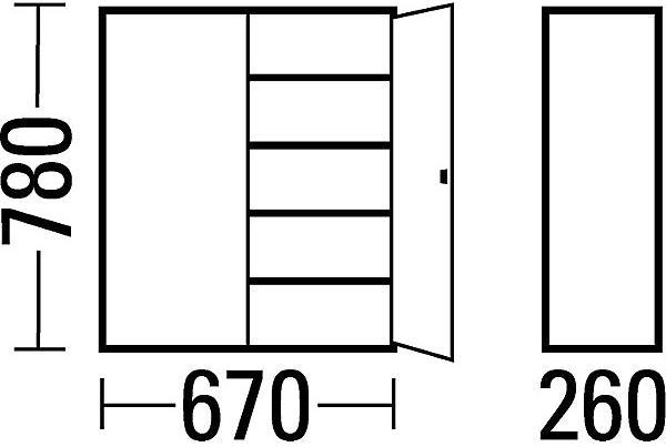 Actual product image eurokraft pro Material cabinet made of sheet steel (67 cm, 78 cm)