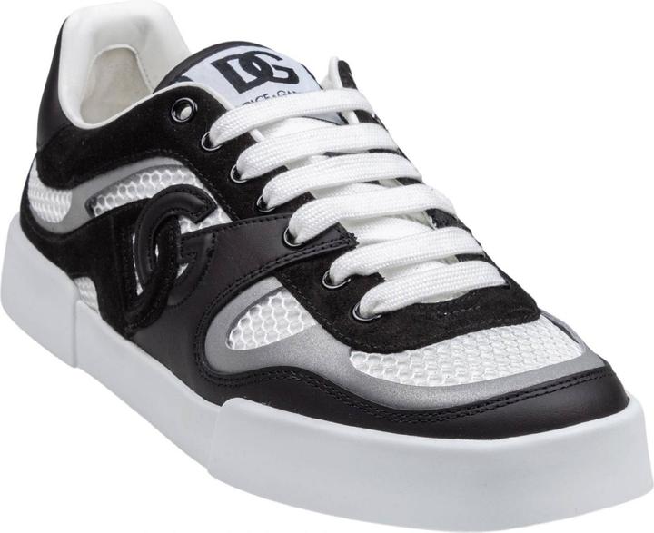 Produktbild Dolce & Gabbana portofino strobel light sneakers in leather and fabric color black and white (42)