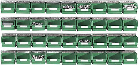 Actual product image kaiserkraft Hanging rail set with open fronted storage bins