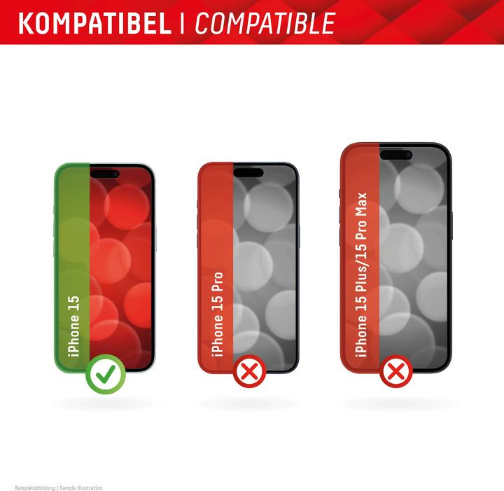 Actual product image Displex Real Glass, 2D Panzerglas + Handyhülle (1 Piece, Apple iPhone 15)