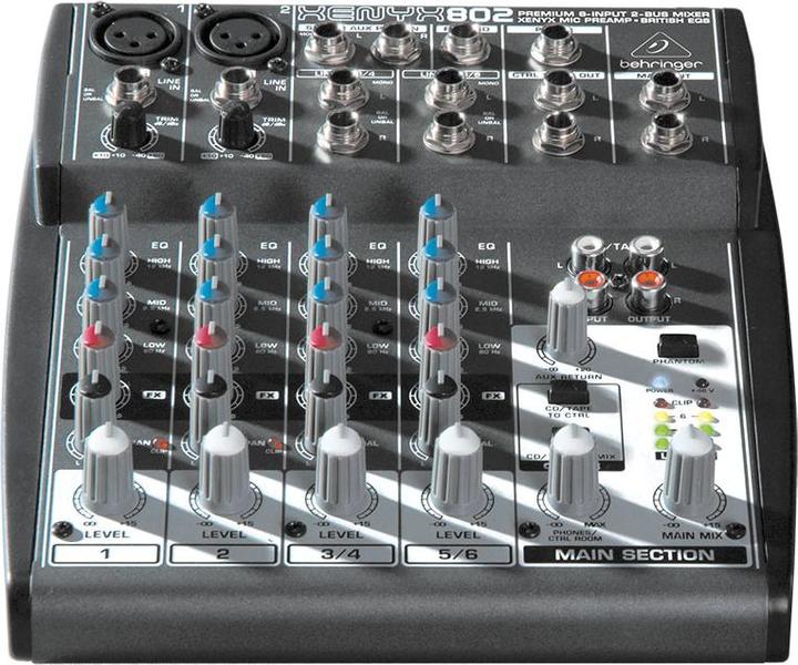 Produktbild Behringer XENYX 802, 6 Kanal Mischpult mit Effektprozessor