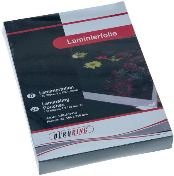 Image du produit Büroring Laminierfolie, DIN A5, 125 Mikron, 100 Stück (A5, 100 pièce(s), 125 µm)