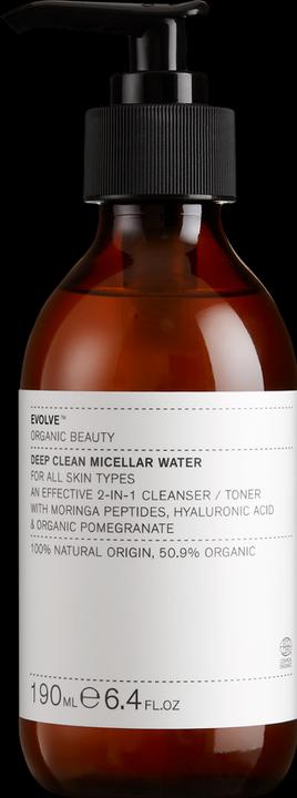 Actual product image Evolve Organic Beauty Natural Deep Clean Micellar Water 6.4 fl oz 190 mL (Blackhead remover, 190 ml)