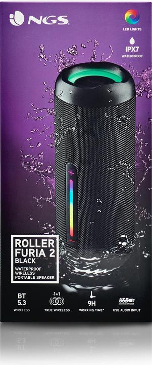 Actual product image NGS Enceinte Nomade Bluetooth Roller Furia 2 (Noir) (9 h, Rechargeable battery operated)