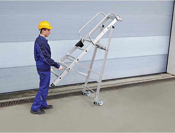 Actual product image kaiserkraft Spring brake castors for work platform with 3-4 steps heavy duty version