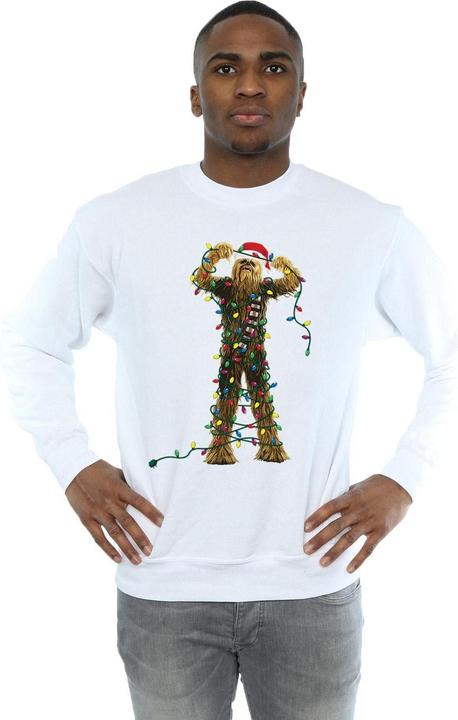 Actual product image Star Wars Mens Chewbacca Christmas Lights Sweatshirt (XXL)