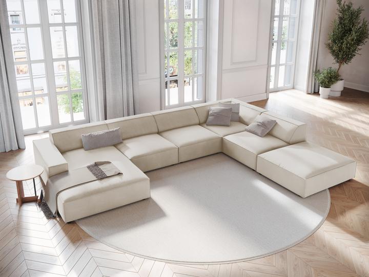 Actual product image Micadoni Velvet Panoramic Right Corner Sofa, "Jodie", 7 Seats, 364x262x70Made in Europe (Sofa landscape)