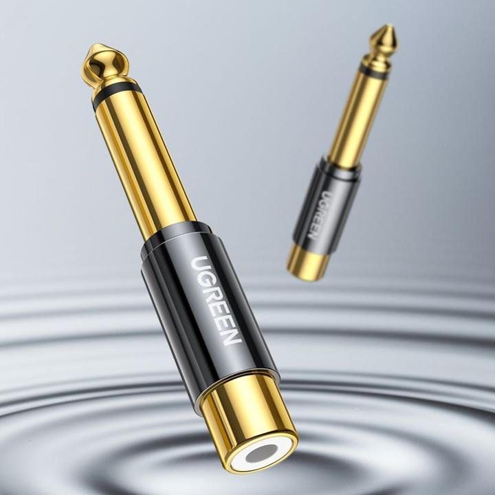 Actual product image Ugreen 6.35 mm jack plug to RCA cinch socket adapter (Jack adapter)
