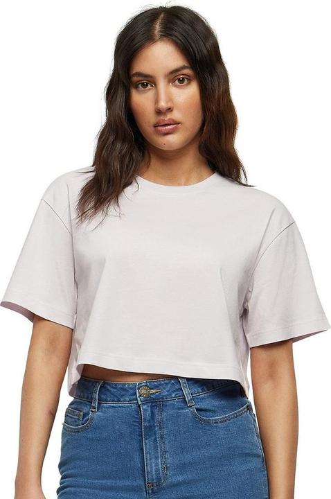 Actual product image Build Your Brand Womens/Ladies Oversized Short-Sleeved Crop Top (M)