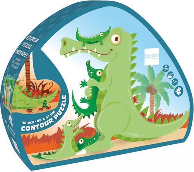 Image du produit Scratch Puzzle en forme de crocodile 36 pièces (36 pièces)