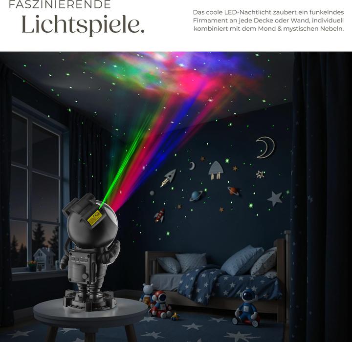Actual product image tectake LED Starry Sky Projector Astronaut - with Bluetooth and remote control