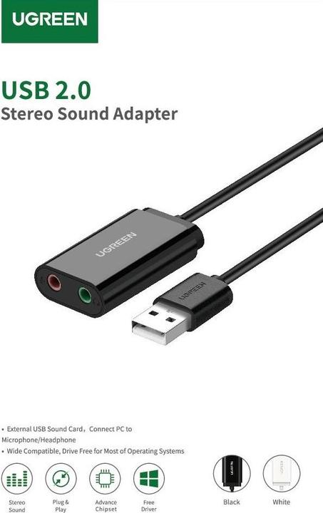 Actual product image Ugreen External Sound Adapter 30724 (USB)