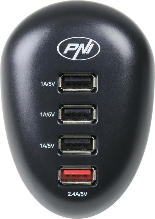 Actual product image PNI USB charger 4-port, for smartphones, tablets and cameras
