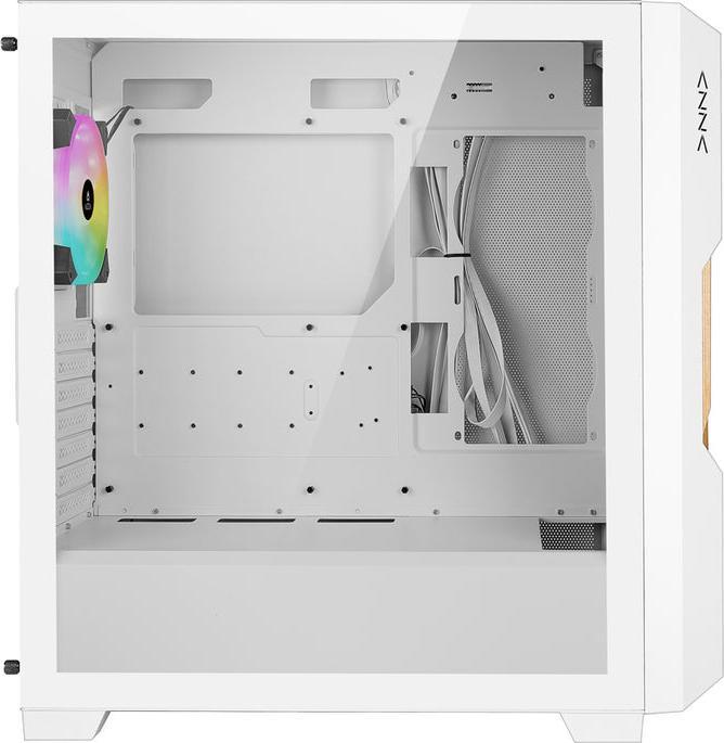 Actual product image Azza Guardian 520WW GAMING Miditower White RGB wooden grille retail (ITX, mATX, ATX)