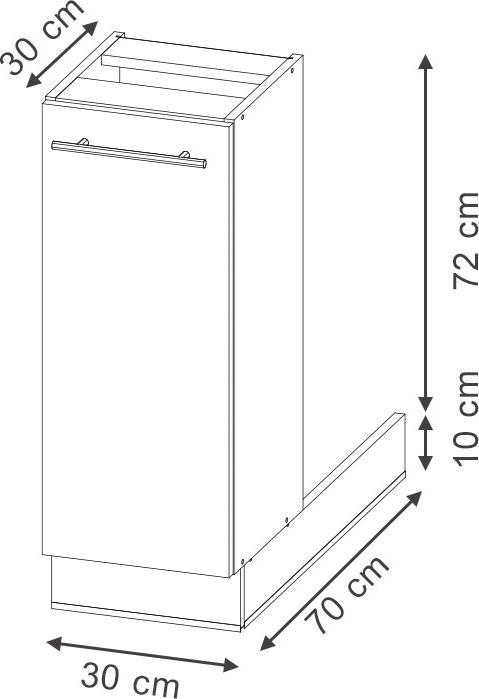 Actual product image Vicco Kücheninsel Fame-Line (30 x 30 x 82 cm)