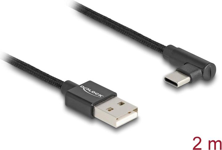 Produktbild Delock USB 2.0 Kabel Typ-A Stecker zu USB Type-C Stecker gew (2 m, USB 2.0)