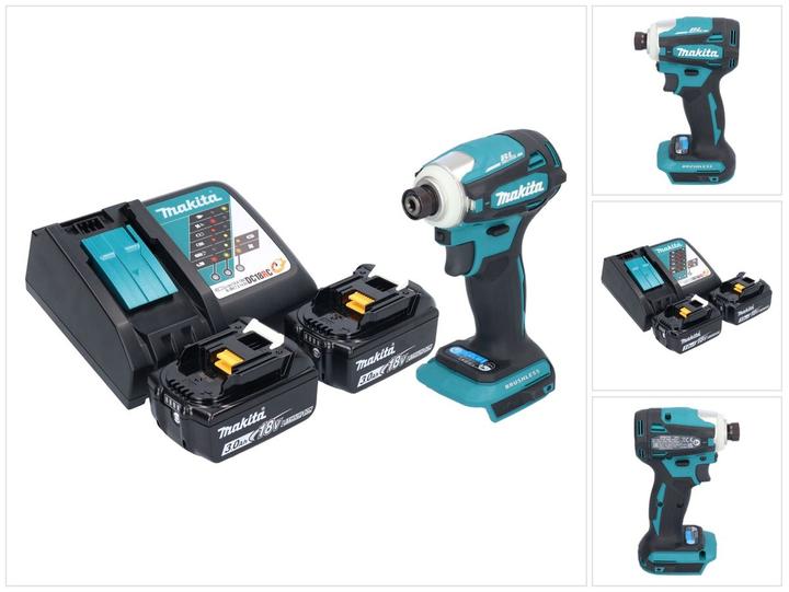 Produktbild Makita DTD 172 RF Akku Schlagschrauber 18 V 180 Nm 1/4" Brushless + 2x Akku 3,0 Ah + Ladegerät (Akkubetrieb)