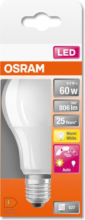 Actual product image Osram Led Daylight Sensor Classic A (E27, 8.80 W, 806 lm, 1 x, F)