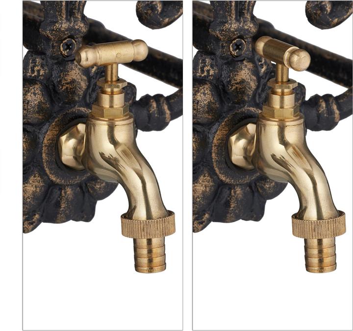 Actual product image Relaxdays Hose Holder with Faucet, Vintage Design (0.14 m)