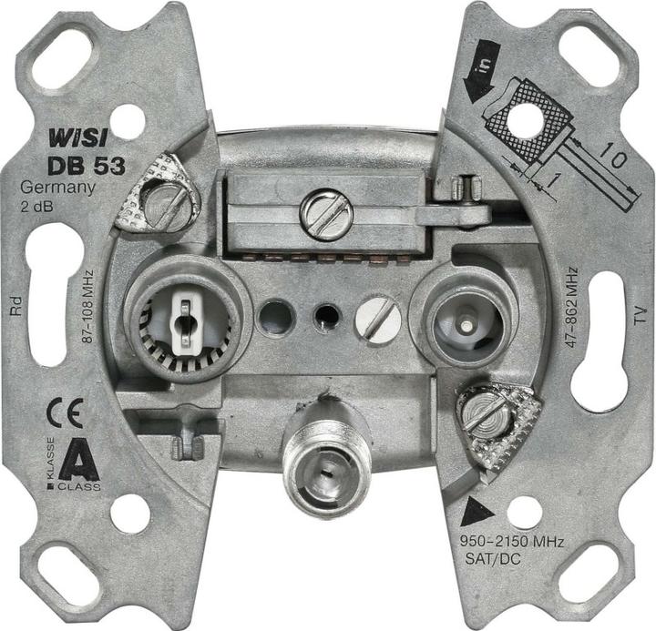 Actual product image WISI DB 53 Coaxial Silver Socket (2 dB, Plug socket)