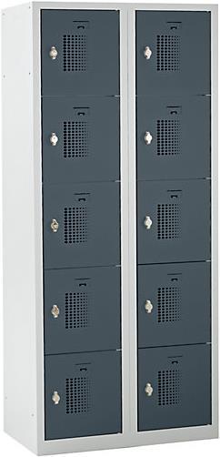 Immagine prodotto eurokraft basic Armadietto con perno girevole per lucchetto, 10 scomparti (80 cm, 180 cm)