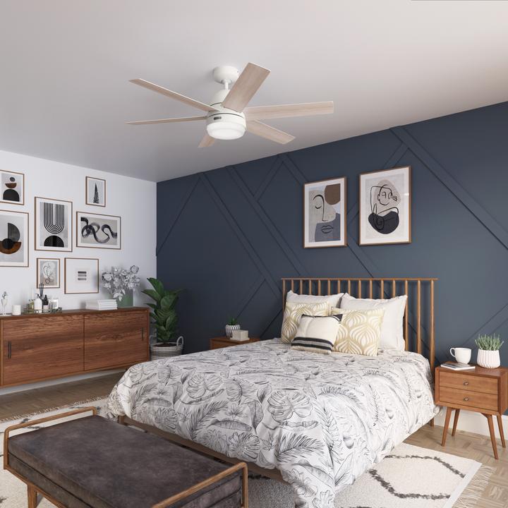 Produktbild Hunter Fans DC Deckenventilator Arete Weiss mit Licht & Fernbedienung (42.70 dB)