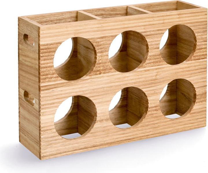 Actual product image Zeller Present Stripes" wine rack, for 6 bottles, rubber tree (6 Fl.)
