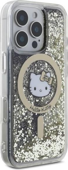 Immagine prodotto Hello Kitty HKHMP16LLGDIK iPhone 16 Pro 6.3" czarny złoty/nero oro custodia rigida Liquid Glitter Fever (Apple iPhone 16 Pro)