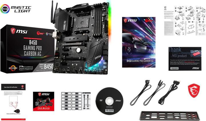 Actual product image MSI B450 Gaming Pro Carbon AC (AM4, AMD B450, ATX)