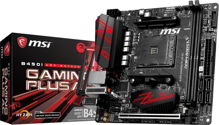 Image du produit MSI B450I Gaming Plus AC (AM4, AMD B450, Mini-ITX)