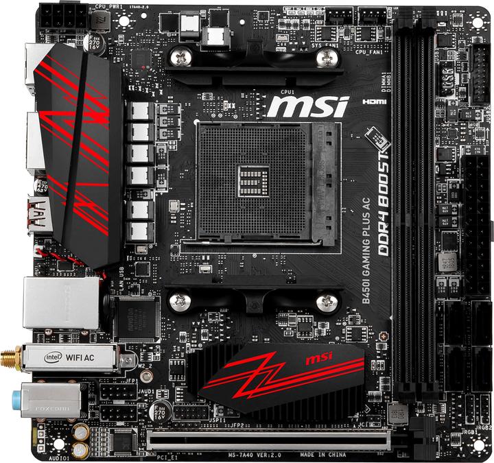 Image du produit MSI B450I Gaming Plus AC (AM4, AMD B450, Mini-ITX)