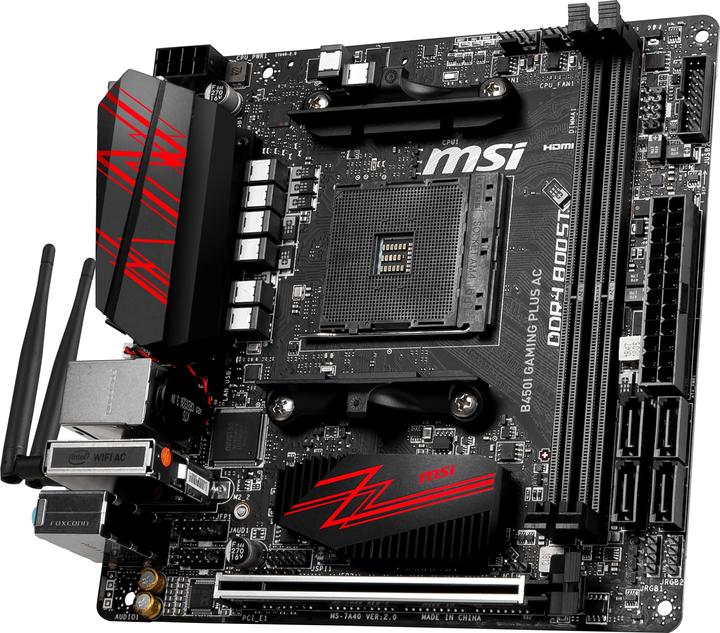 Image du produit MSI B450I Gaming Plus AC (AM4, AMD B450, Mini-ITX)
